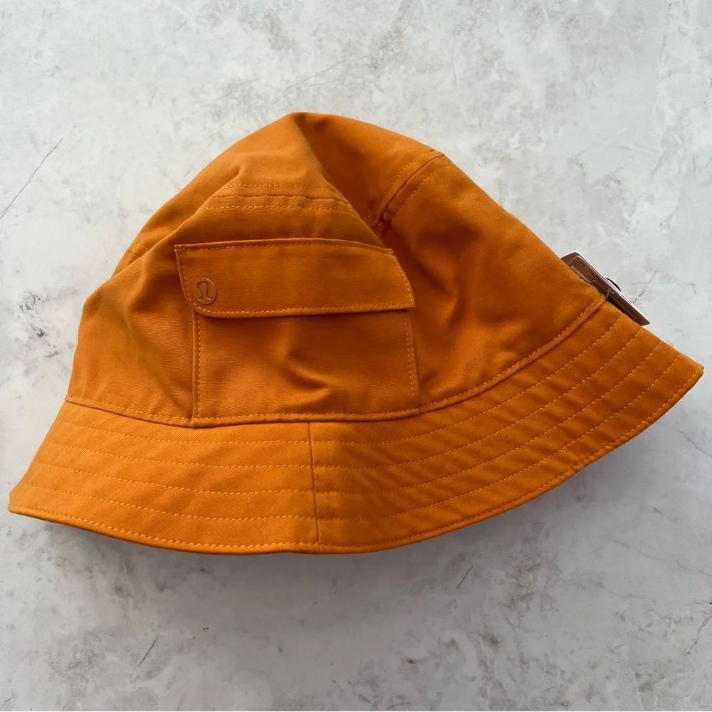 NWT Lululemon On My Level Bucket Hat with Pocket Autumn Orange M/L Unisex - Picture 6 of 10